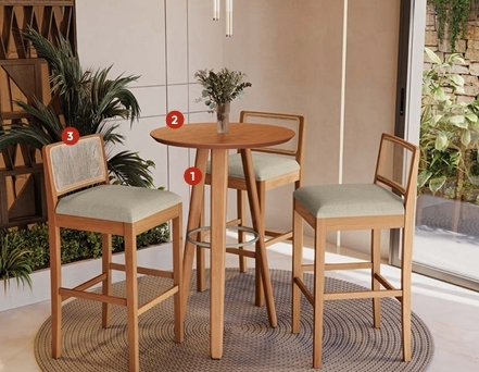 Mesa Áurea  / Banqueta Sara | Kappesberg Sala De Jantar Premium 0526
