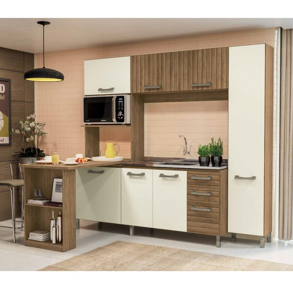 Cozinha Compacta 7 Portas 3 Gavetas 230 | E780 | Móveis Kappesberg