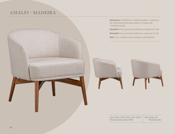 Poltrona Amalfi Madeira/Metal | Treviso 1025