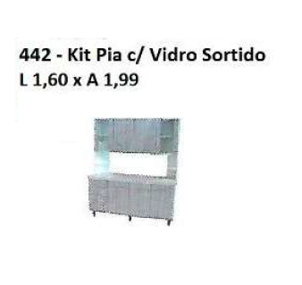 Cozinha Compacta c/ Vidro Sortido 160 | 442 | Stello e Stello Móveis
