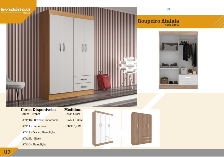 Roupeiro Atalaia 4P | Evidência 0826