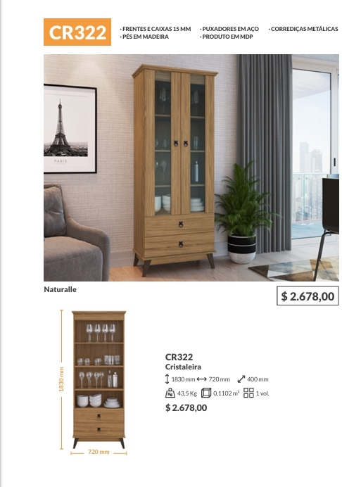 Cristaleira | CR322 | Decibal Venda : -60% 0925