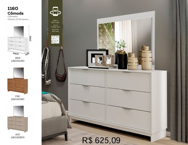  Cômoda 1160 | Carraro | Venda: +60% 0925