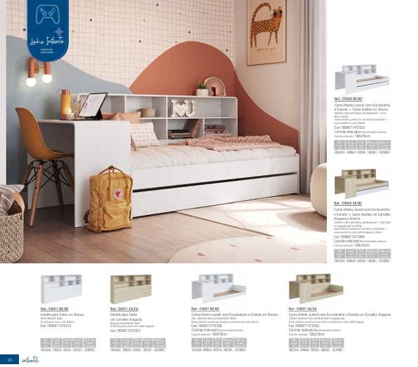 Cama Infanto Juvenil | CV011 - CV031 - CV032 -CV010 - CV030 | Completa Móveis 1125