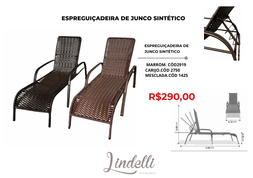 Espreguiçadeira de Junco Sintético | Lindelli | Venda: +50% 0525