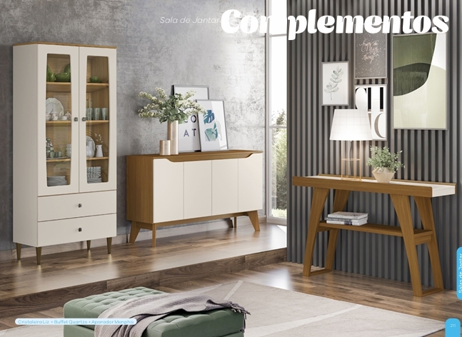 Sala De Jantar Complementos | Cristaleira Liz - Buffet Quartzo - Aparador Menphis | Henn | Venda : -60% 0925