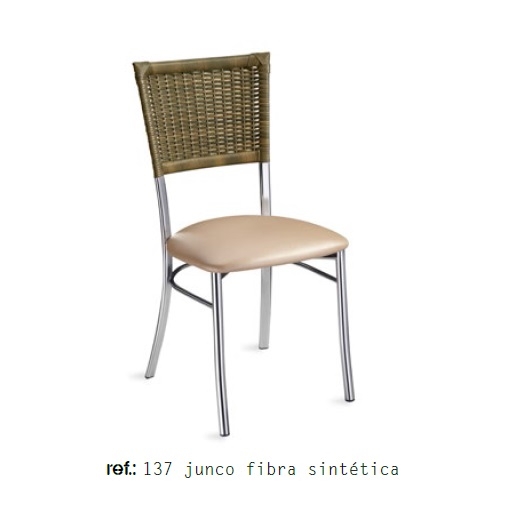 Cadeira Fixa c/ Assento Estofado e Encosto em Fibra | 137 | Milano Móveis