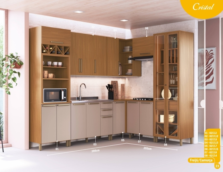 Cozinha Modulada Cristal | Indékes 0426