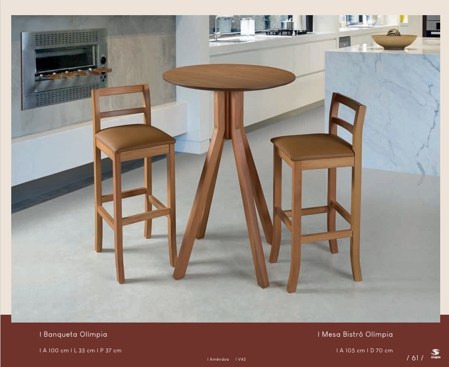 Mesa Bistrô Olímpia + Banqueta Olímpia | Refinatto 0925   