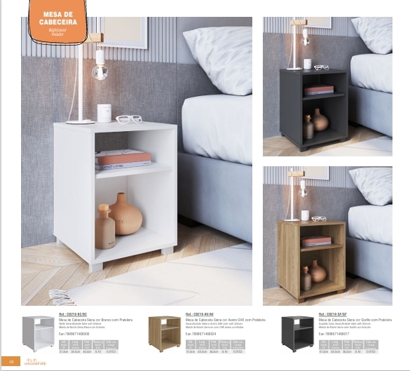 Mesa De Cabeceira | CB210 - CB200 - CB201 | Completa Móveis 1125