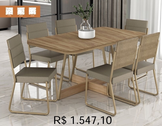 Conjunto Sala de Jantar | Cadeira - Mesas Átria | Carraro | Venda: +60% 0925