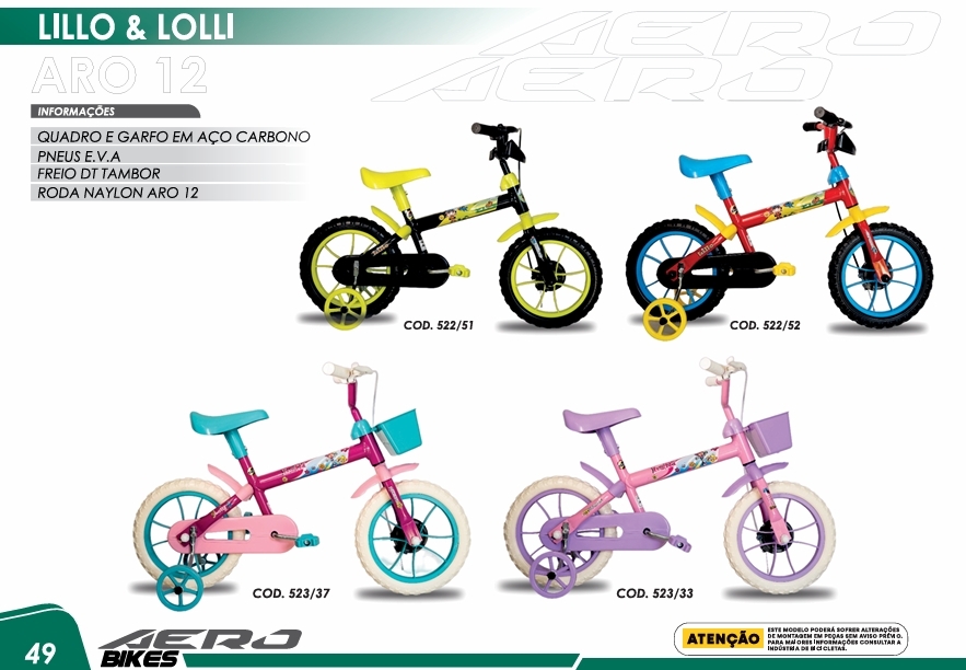 Bicicletas Aro 12 | Aero Bike 0925
