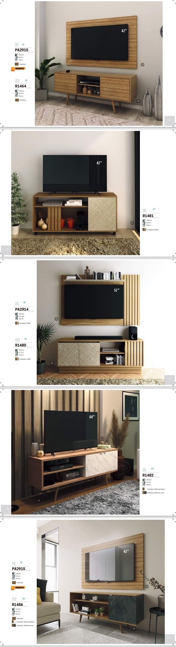 Linha Sala de Estar | PA2915 - R1464 -R1481 - PA2914 - R1480 - R1482 - PA2915 - R1486 | Venda:-15% | Tecnomobili 0925