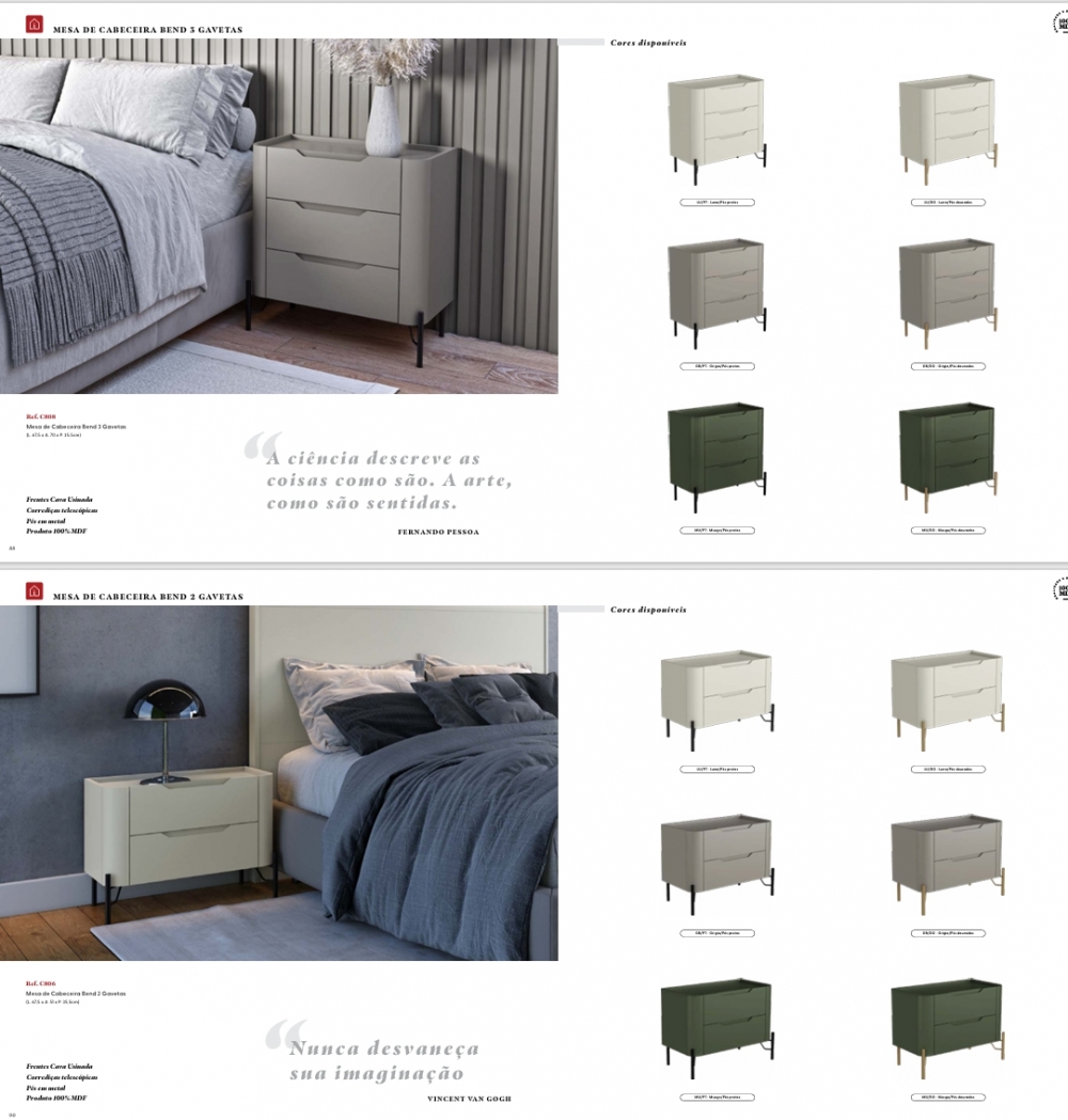 Mesa de Cabeceira Bend | C808 - C806 | Decorline 0425