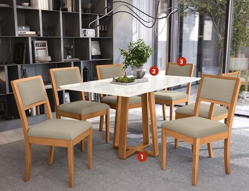 Mesa Elma / Cadeira Alice | Kappesberg Sala De Jantar Premium 0526