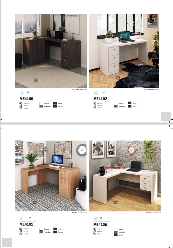 Escrivaninhas | ME4100 - ME4102 - ME4106 - ME4101 | Venda:-15% | Tecnomobili 0925