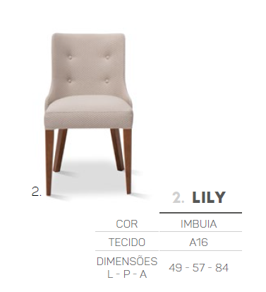 Cadeira Estofada Lily | L2 Design Móveis