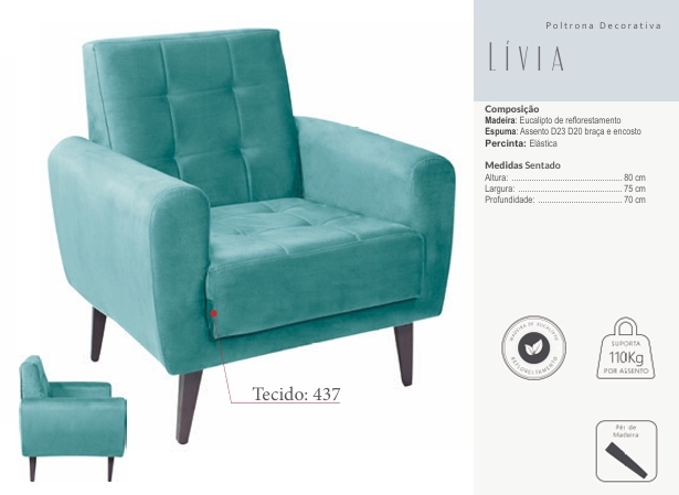  Poltrona Decorativa Lívia | Matrix 0925