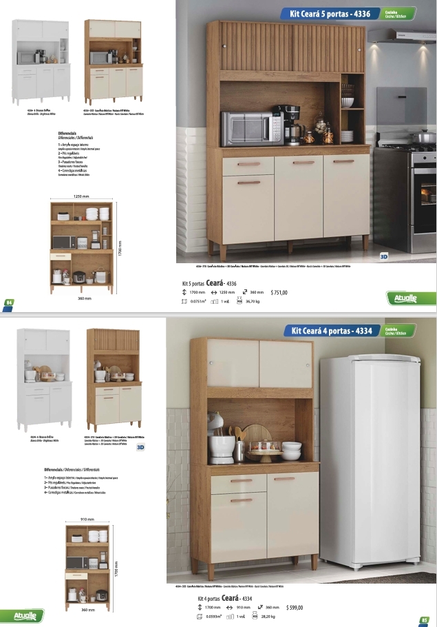 Kits Cozinha | 4334 - 4336 | Venda: -40% | Atualle 0725