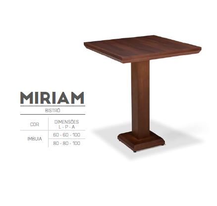Mesa Bistrô Quadrada Miriam 60 | L2 Design Móveis 