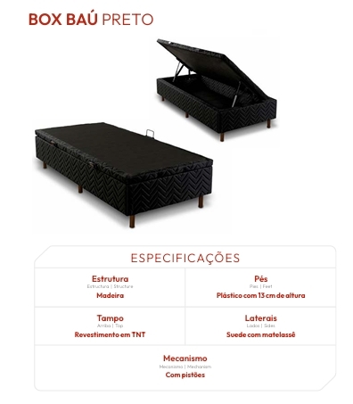 Base Box Baú Preto | Kappesberg Colchões 0526