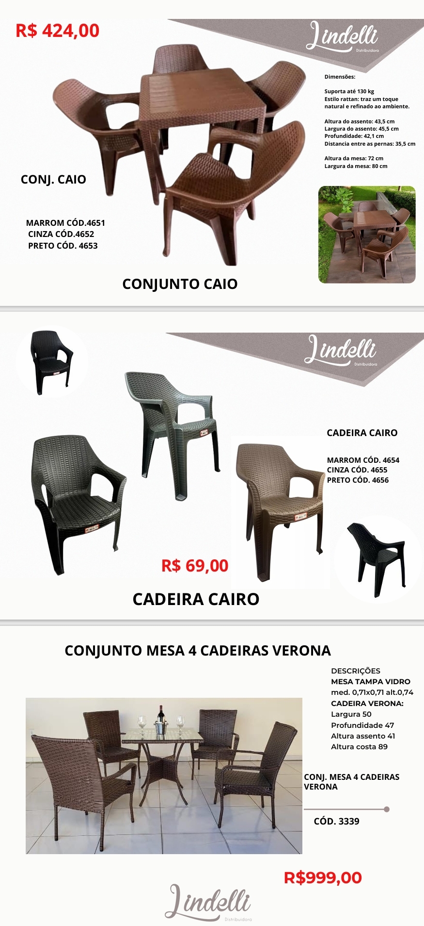 Conjuntos | Caio - Verona | Lindelli | Venda: +50% 0525