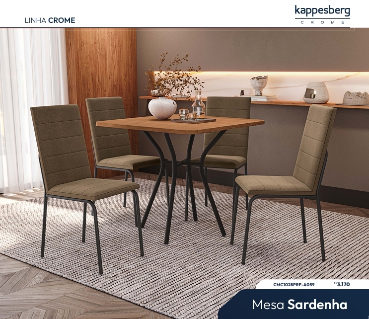 Mesa Sardenha | Venda:-62% | Kappesberg Crome 0925