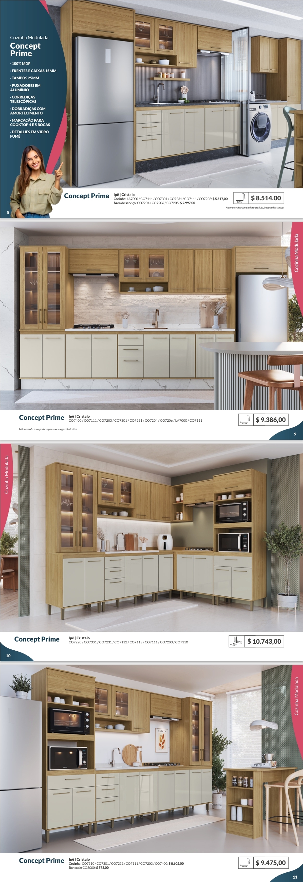 Cozinha Modulada Concept  Prime | Decibal Venda : -60% 0925