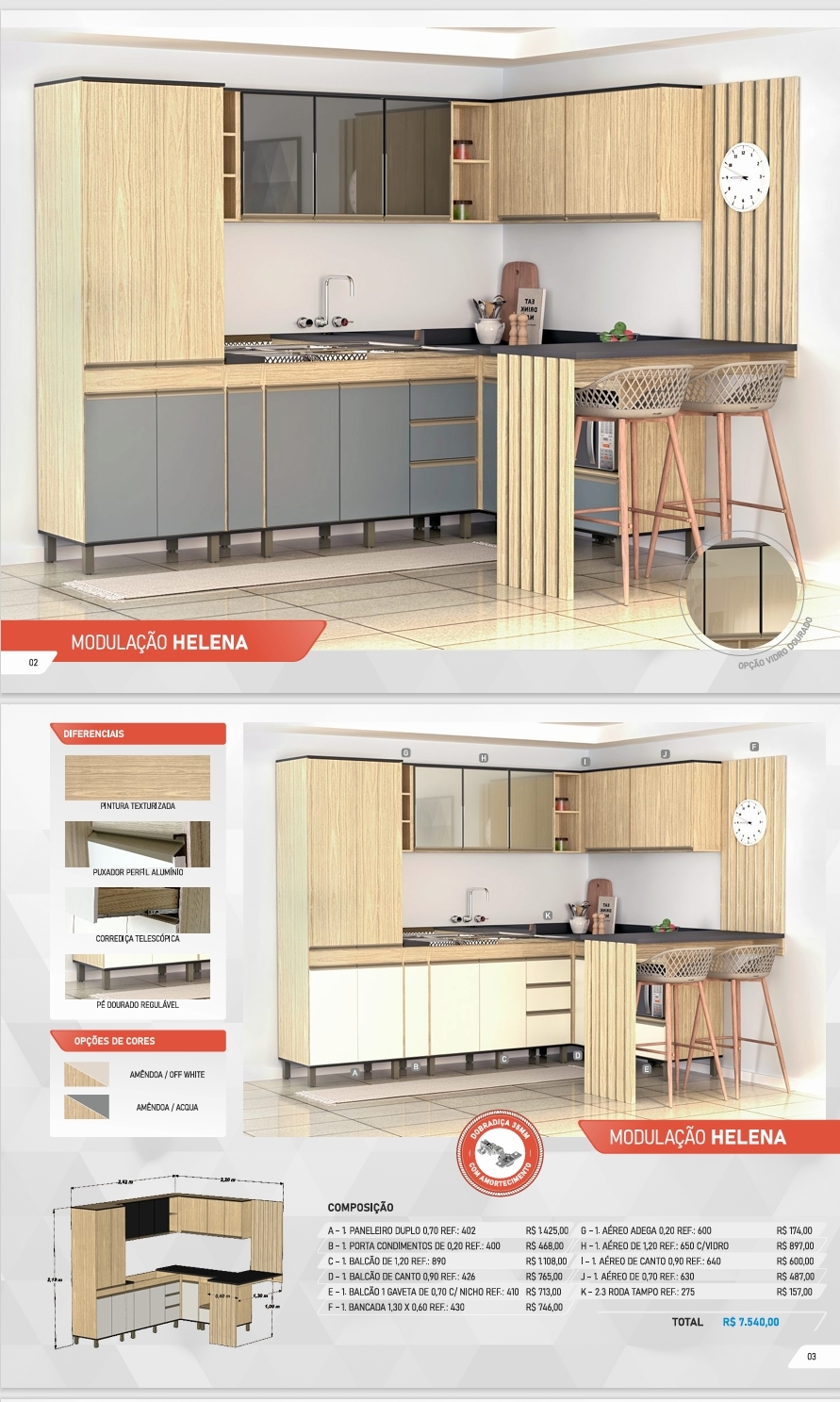 Cozinha Modulada Helena | Regale Venda : -55% 0925
