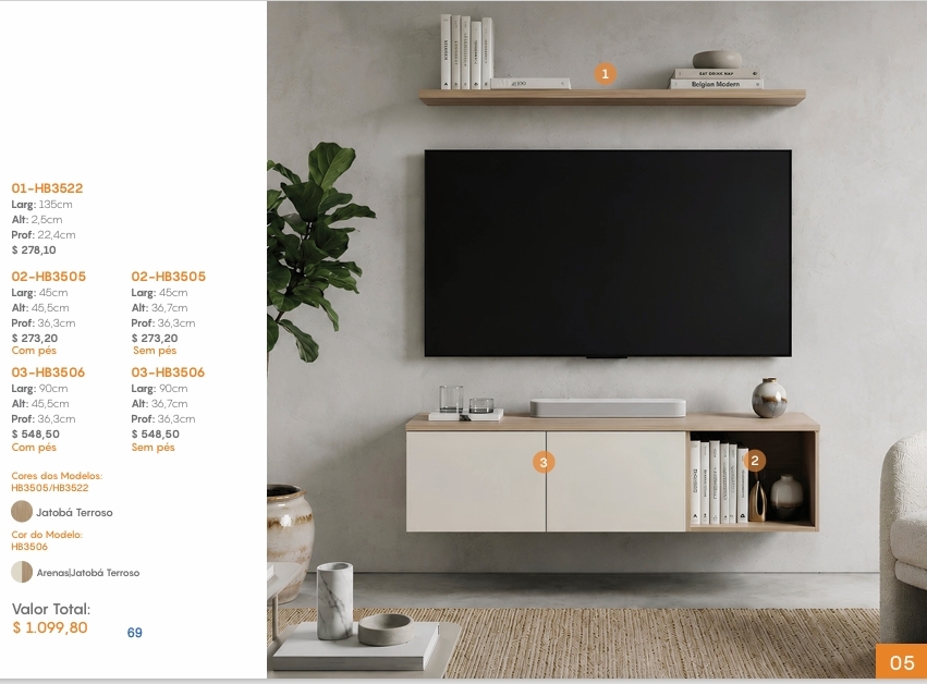 Nicho + Prateleira Modulados | Linha Habitat | Tecnomobili 0926