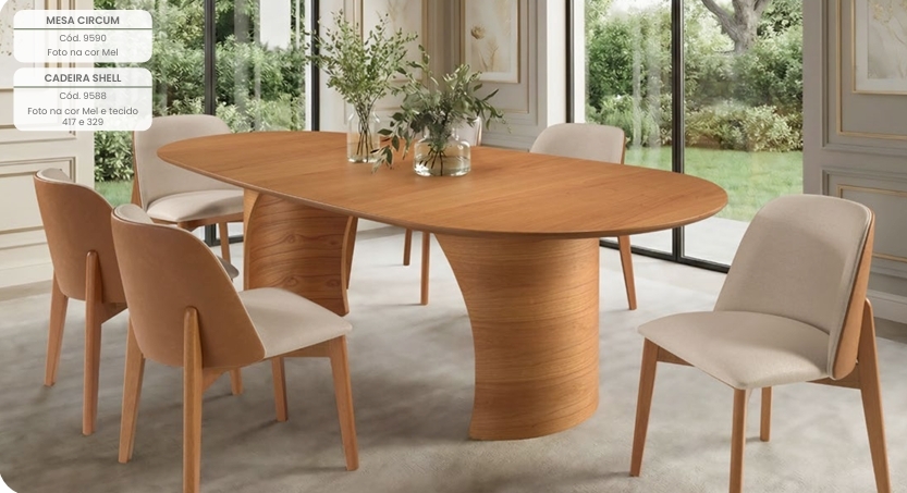 Mesa Circum / Cadeira Shell | Ativa 0526