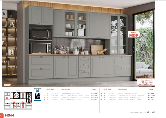 Cozinha Modulada Americana | Henn | Venda: -60% 0925