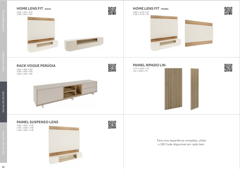 Linha Sala de Estar | Home - Rack - Painel | Rudnick 0825