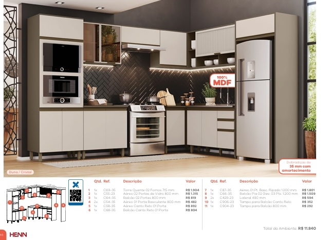 Cozinha Modulada Connect | Henn | Venda : -60%0925