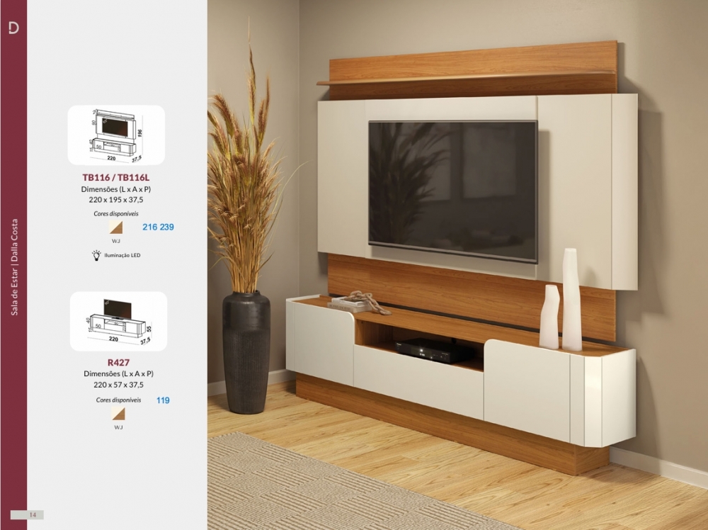 Painel + Rack | TB116 / TB116L - R427 | Dalla Costa 0826