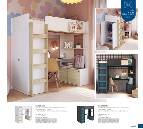 Cama Elevada Multifuncional | BI030 | Completa Móveis 0725