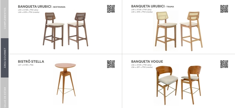 Banquetas e Mesa Bistrô | Urubici -Vogue - Bistrô Stella | Rudnick 0825