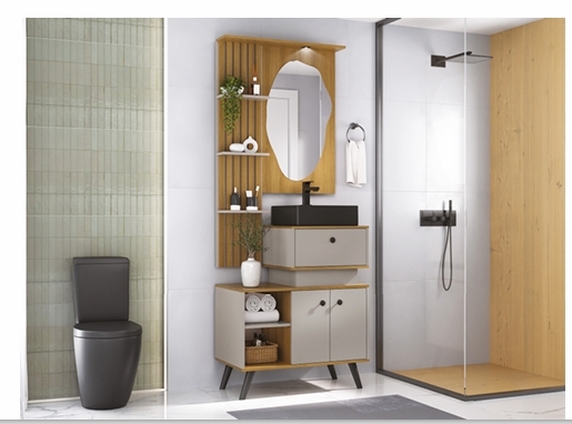Conjunto Banheiro Dubai 80cm | Ozini 0626