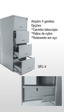 Armário de Aço OFC - 4 (carrinho telescópico) | FattoMóveis | Tá Barato !! Consulte.