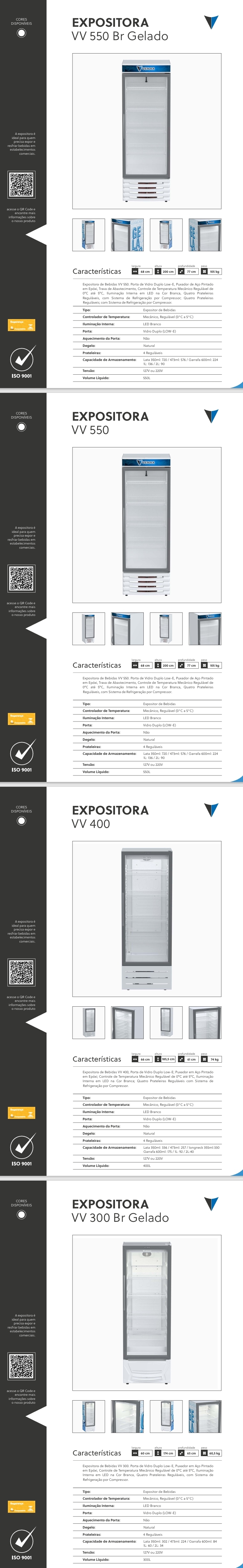 Expositoras | VV 550 Br Gelado -VV 550 - VV 400 - VV 300 Br Gelado - VV 300 - VV 200 - VV 100 - VVCD 200 - VVCD 100 | Venax 0525 