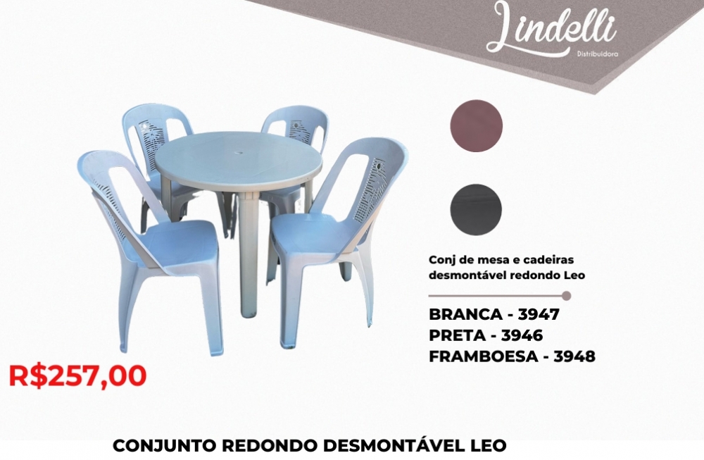 Conjunto redondo desmontável leo | Lindelli Venda: +50% 0825