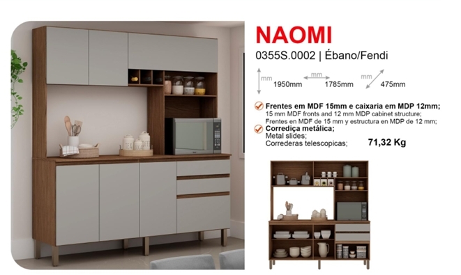 Cozinha Compacta Naomi | Genialflex 0826