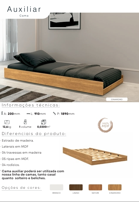 Cama Auxiliar | Fenix 0825