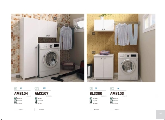 Conjunto p/ Lavanderia | AM3107 - AM3104 - AM3103 - BL3300 | Tecnomobili 0925