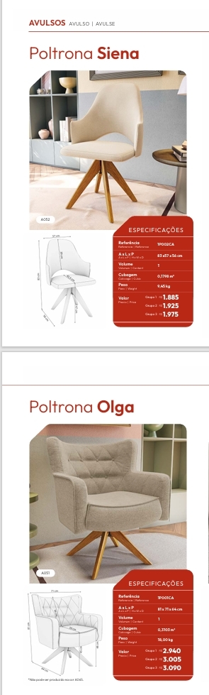 Poltronas | Siena - Olga | Venda:-60% | Kappesberg Sala de Jantar Premium 0825