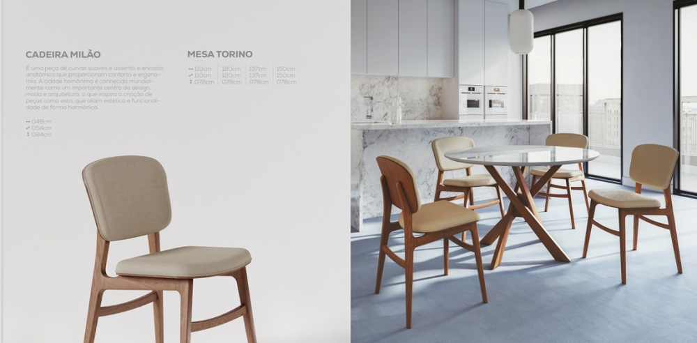 Cadeira Milão + Mesa Torino | Macrosul 1025