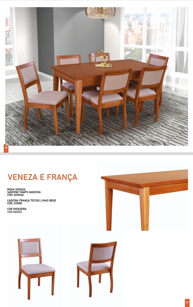 Conjunto Mesa + Cadeira | Veneza e França | Nona 0625