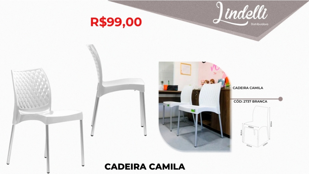 Cadeira camila | Lindelli Venda: +50% 0825