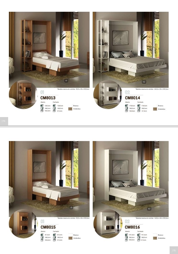 Cama Retrátil | CM8016 | Tecnomobili 0825
