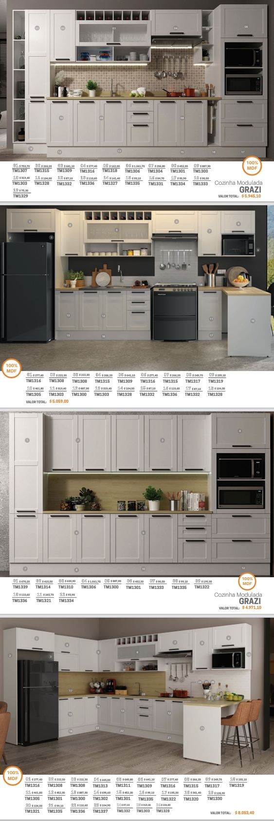 Cozinha Modulada Grazi | Venda:-15% | Tecnomobili 0925